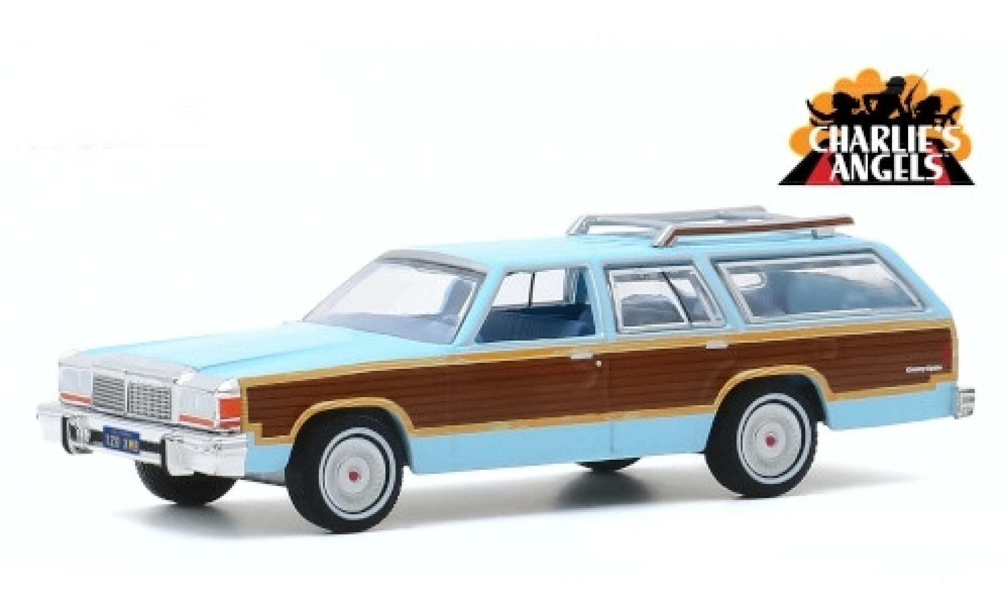 Ford LTD 1/18 Greenlight Country Squire hellblue/Holzoptik Charlies Angels 1979