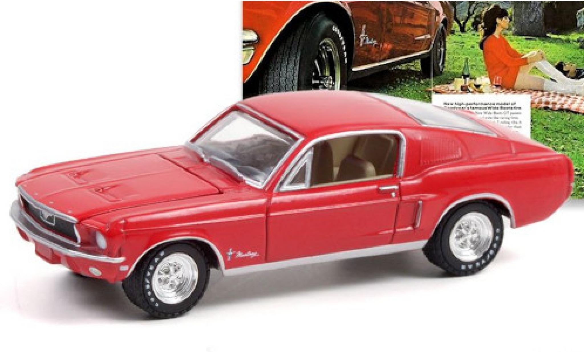 Ford Mustang 1/64 Greenlight red 1968 Wide Boots GT