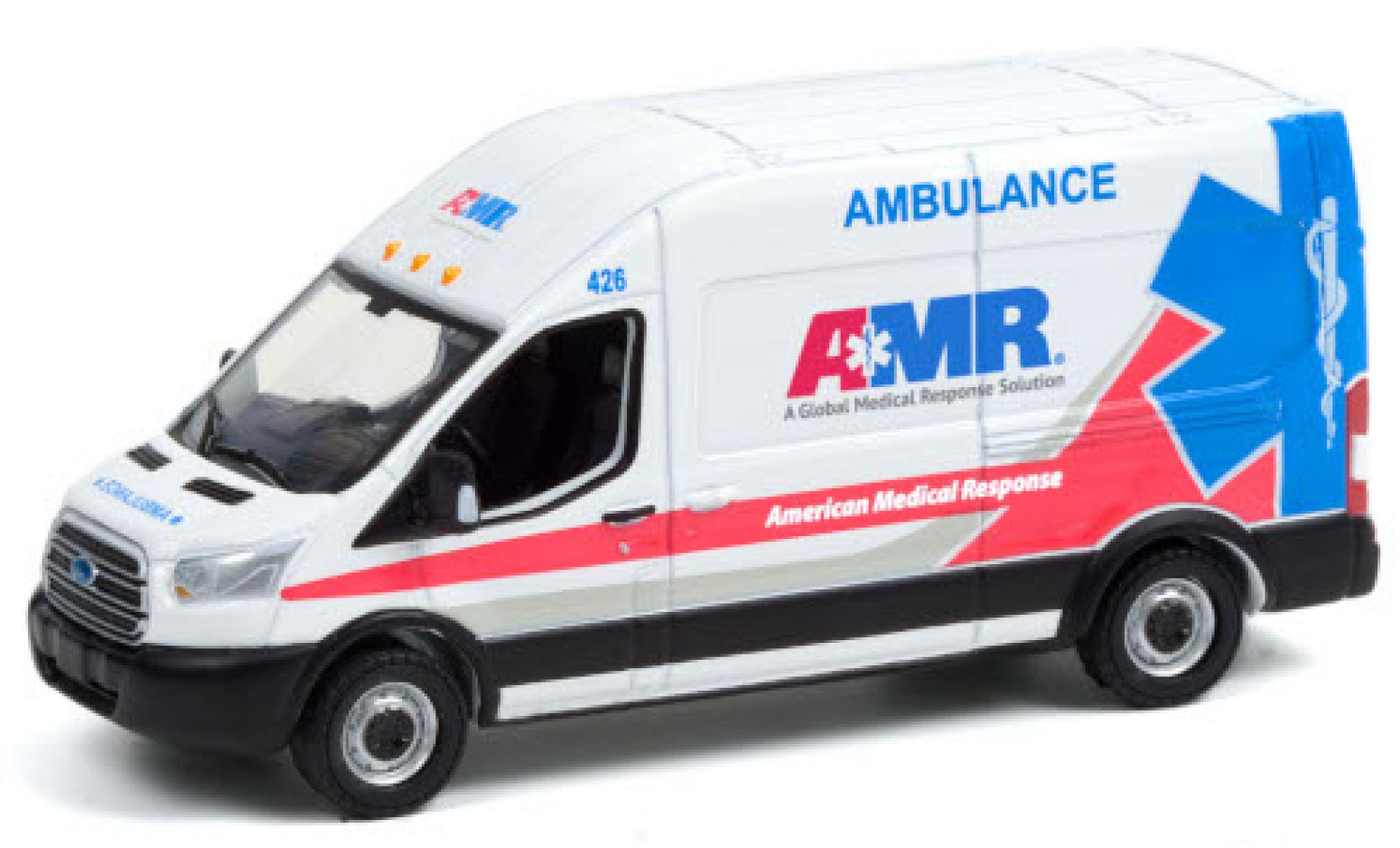 Ford Transit 1/64 Greenlight LWB HD AMR - American Medical Response 2019