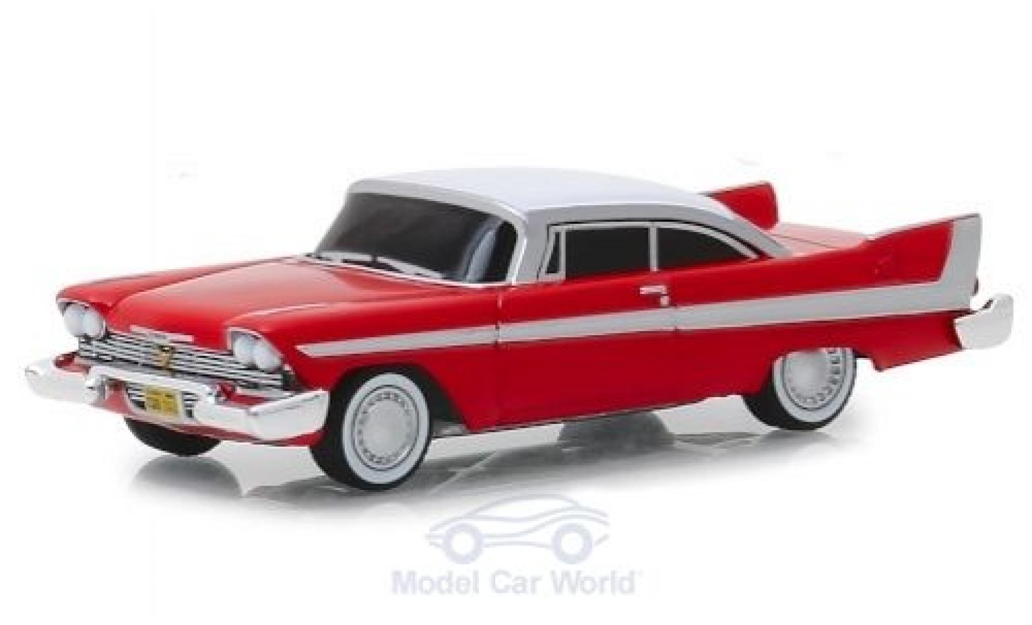 Plymouth Fury 1/64 Greenlight rouge/blanche Christine 1958 Evil Version