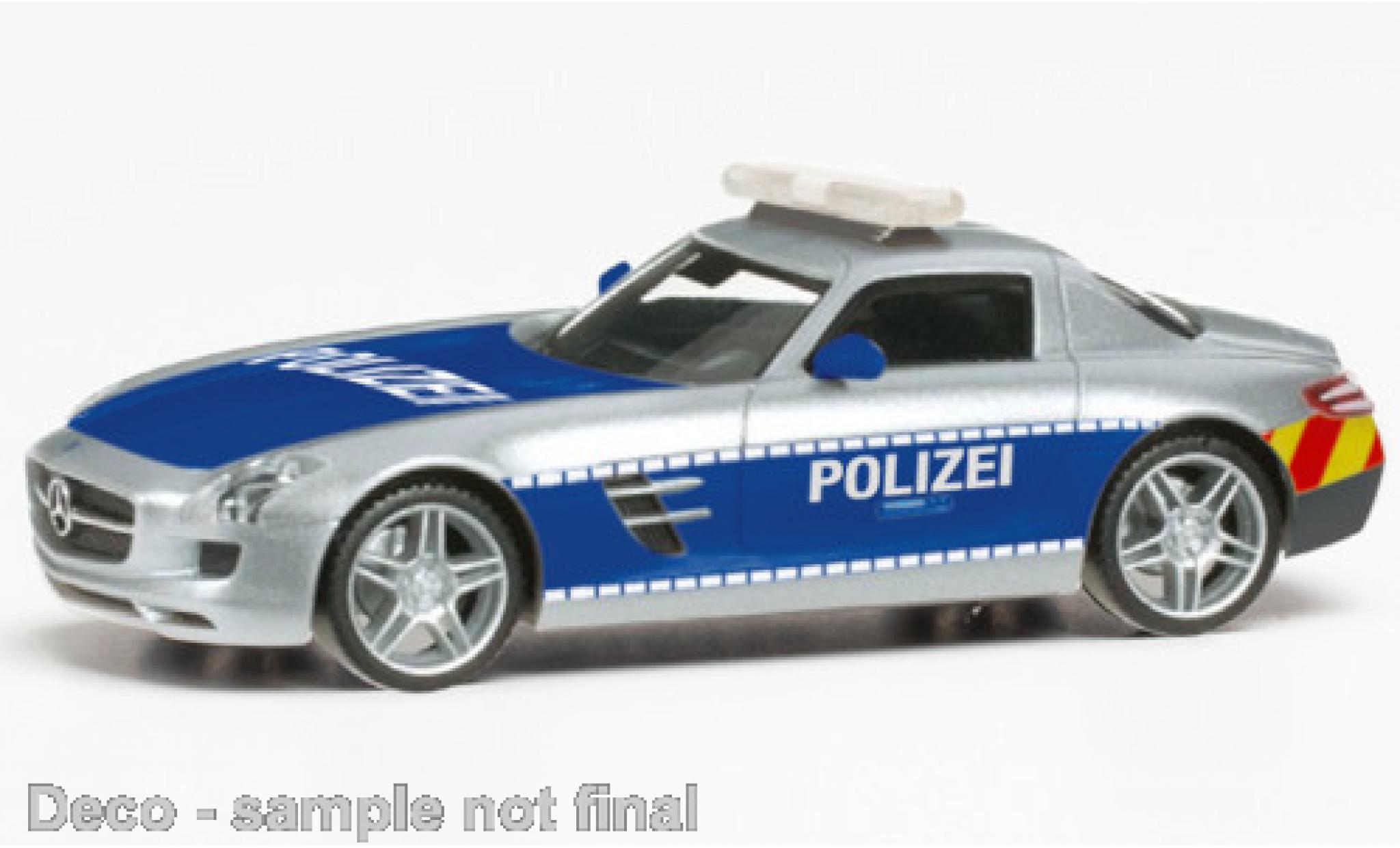 Miniature Mercedes SLS 1 87 Herpa AMG Polizei Showcar Voiture