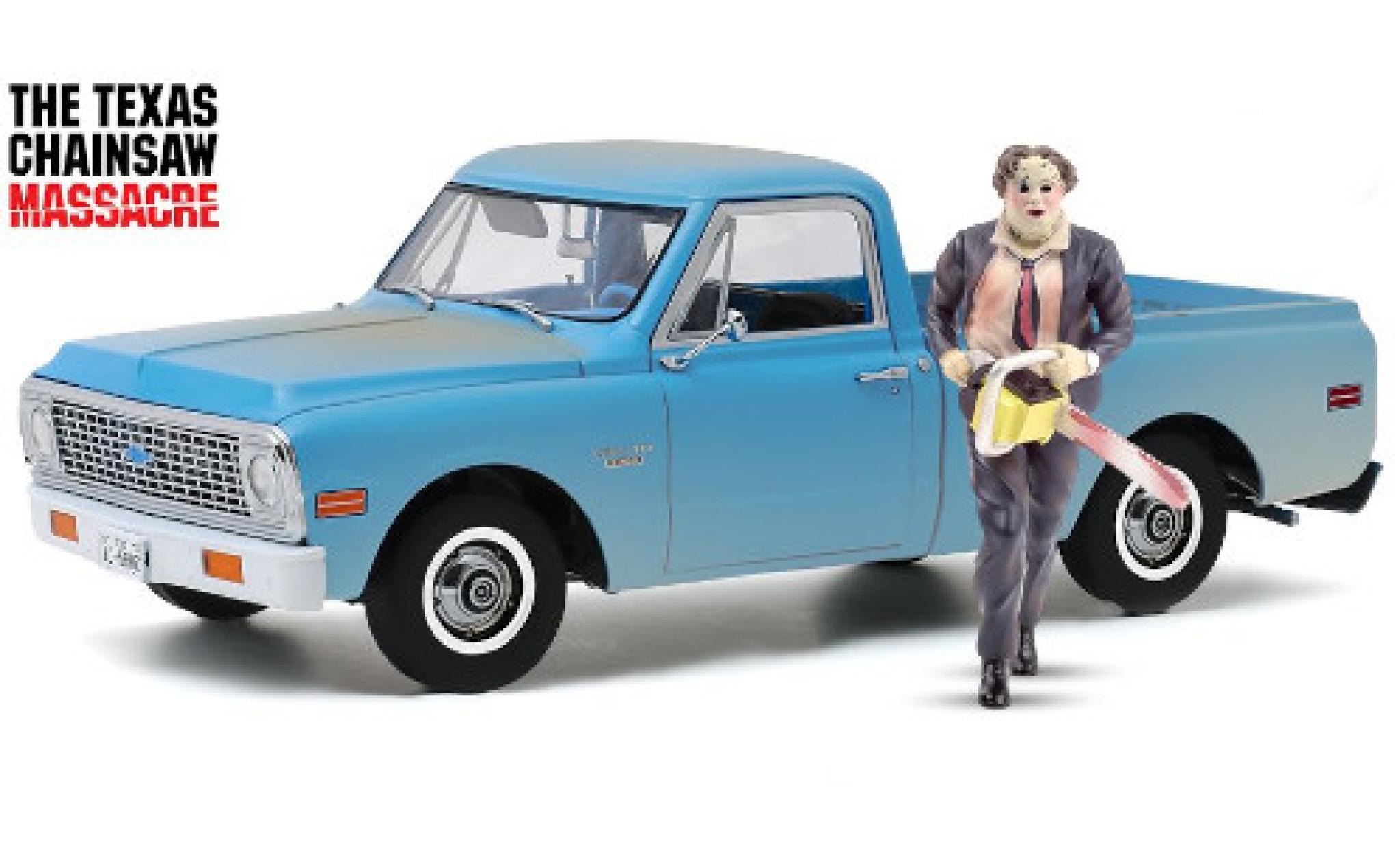 Chevrolet C-10 1/18 Highway 61 hellbleue The Texas Chainsaw Massacre 1971 mit Leatherface Figur