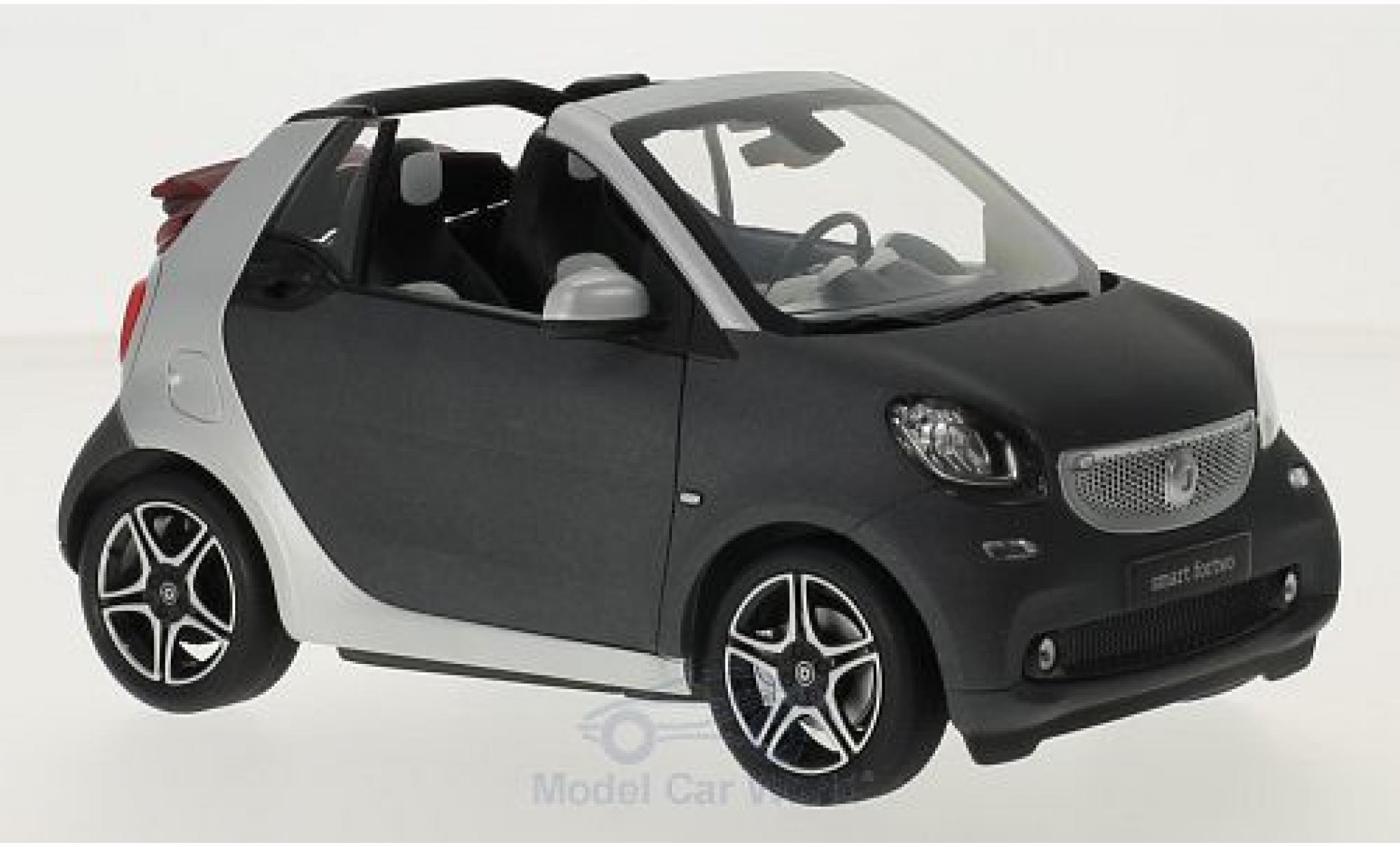 Smart ForTwo 1/18 Norev fortwo Cabrio (A453) matt-dunkelgrise/grise Softtop liegt bei