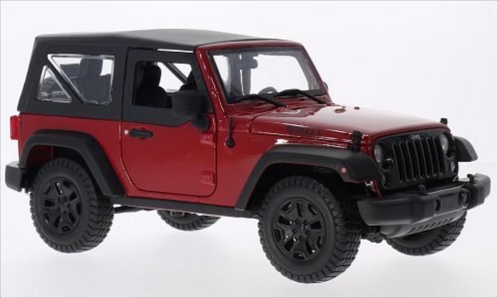 Jeep Wrangler 1/18 Maisto rouge/noire 2014 miniature