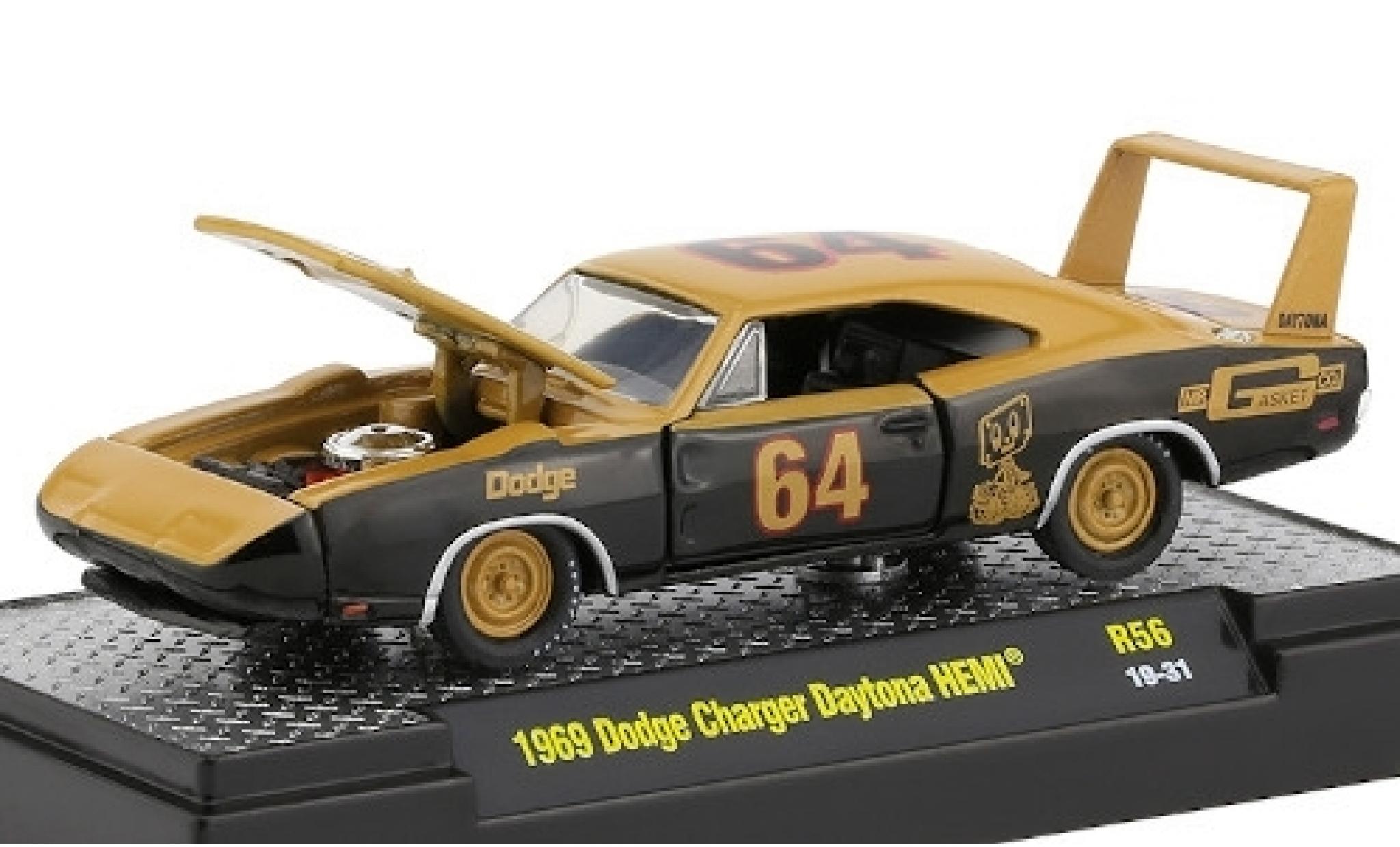Dodge Charger 1/64 M2 Machines Daytona HEMI beige/black Mr. Casket Co. 1968 No.64