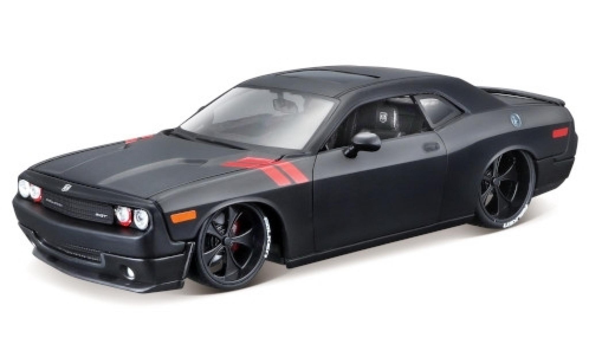 Diecast model cars Dodge Challenger 1/24 Maisto SRT8 matt-black/red - Alldiecast.us