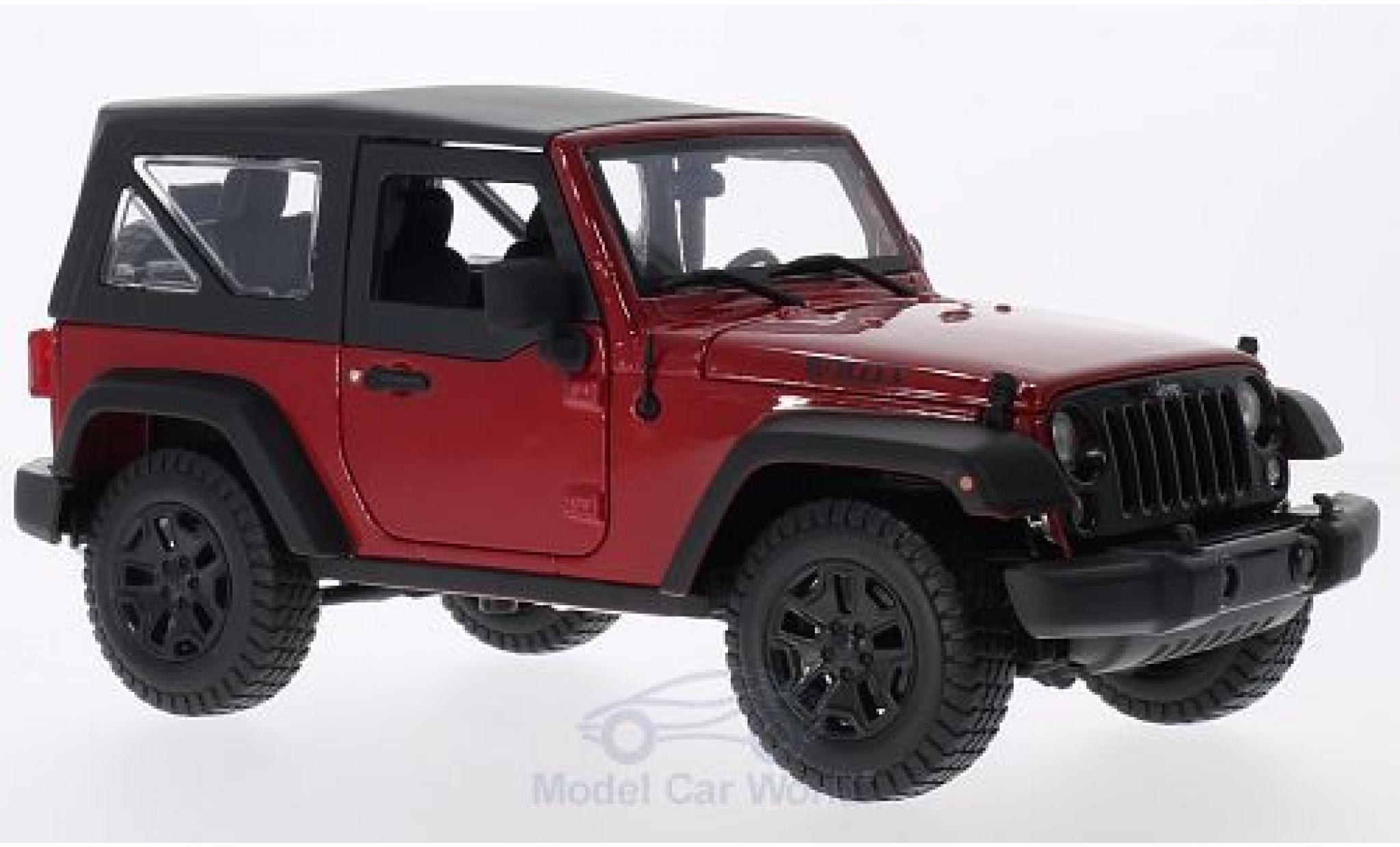 Jeep Wrangler 1/18 Maisto rouge/noire 2014 mit SoftTop