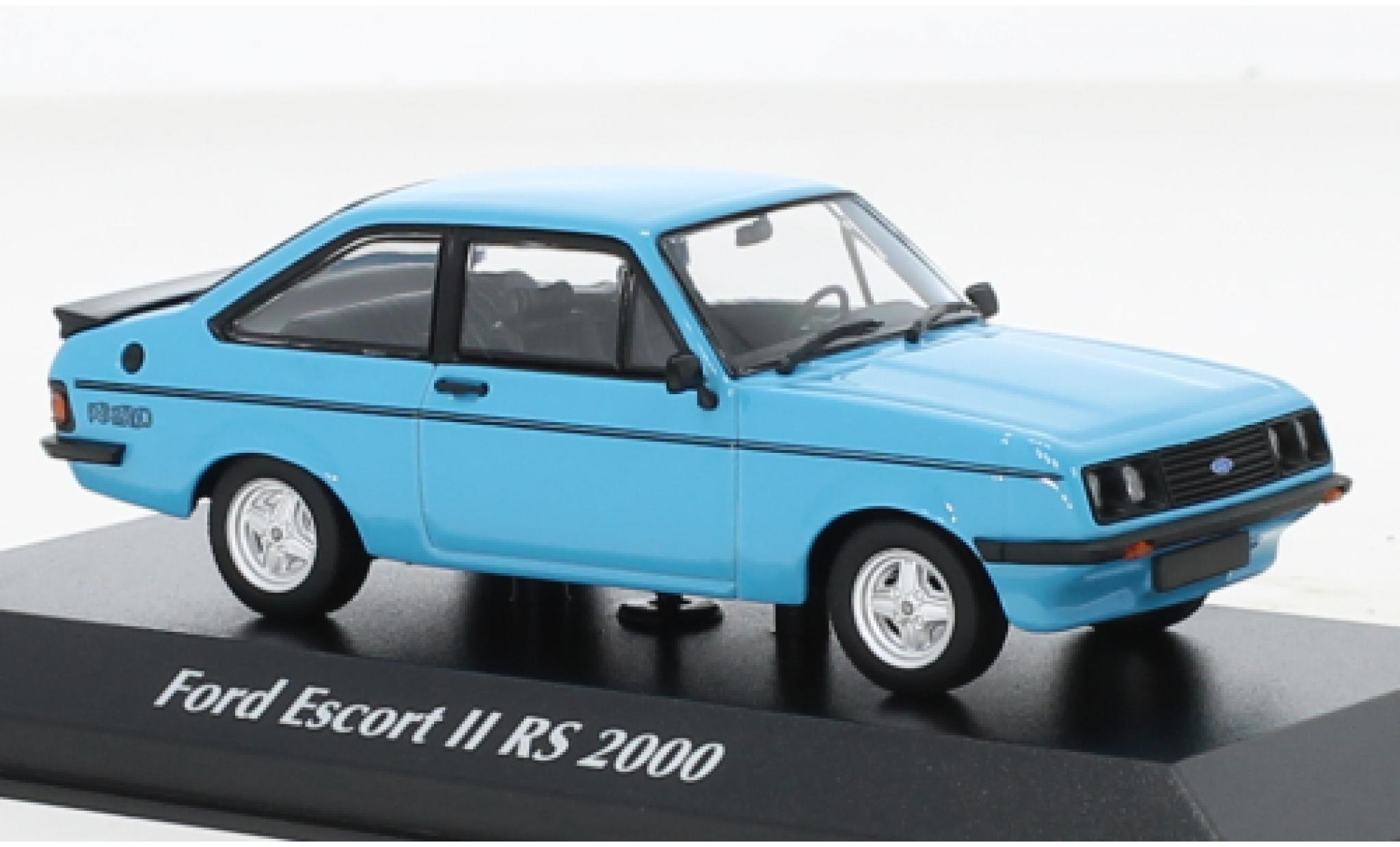 Miniature Ford Escort Maxichamps Mk Ii Rs Bleu Clair