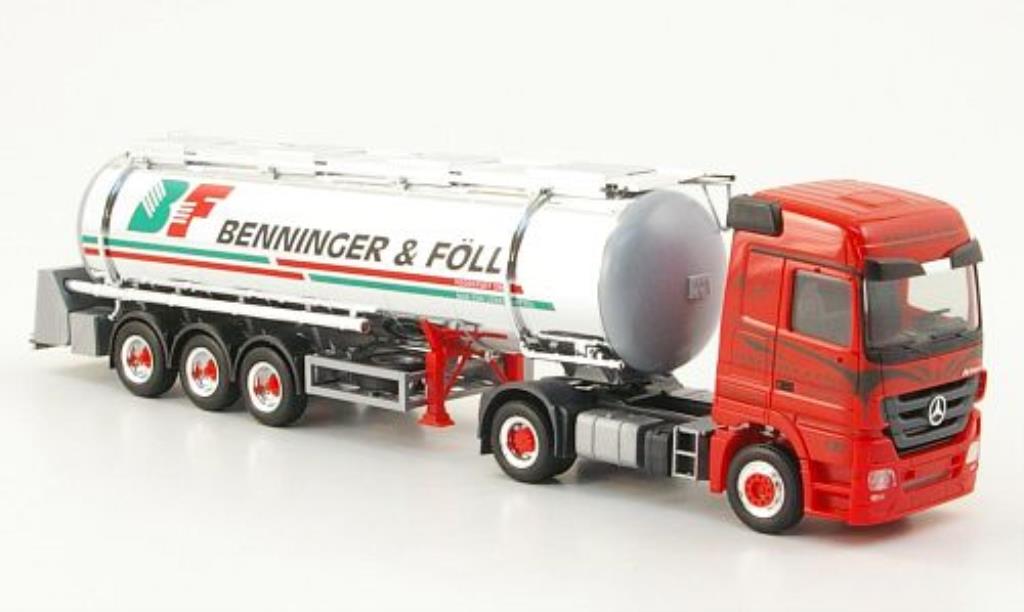 Mercedes Actros 1/87 Herpa LH 08 Benninger & Foll Lebensmittelchromtank-SZ miniature