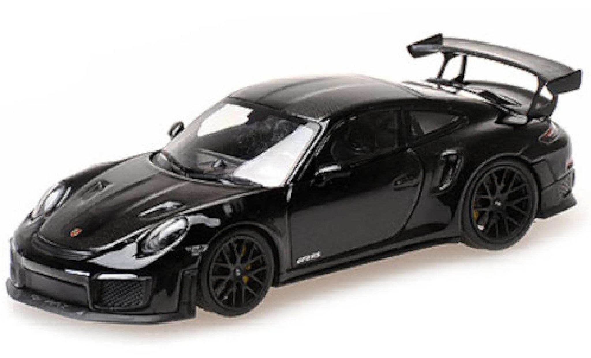 Porsche 991 GT2 RS 1/43 Minichamps 911 (.2) black/carbon 2018 Weissachpaket avec noire jantes