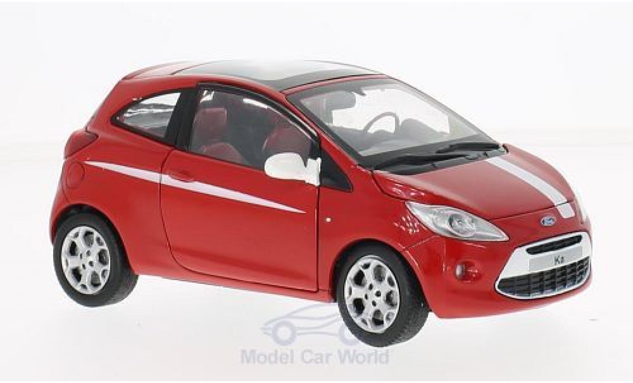 Ford Ka 1/24 Motormax rouge/blanche