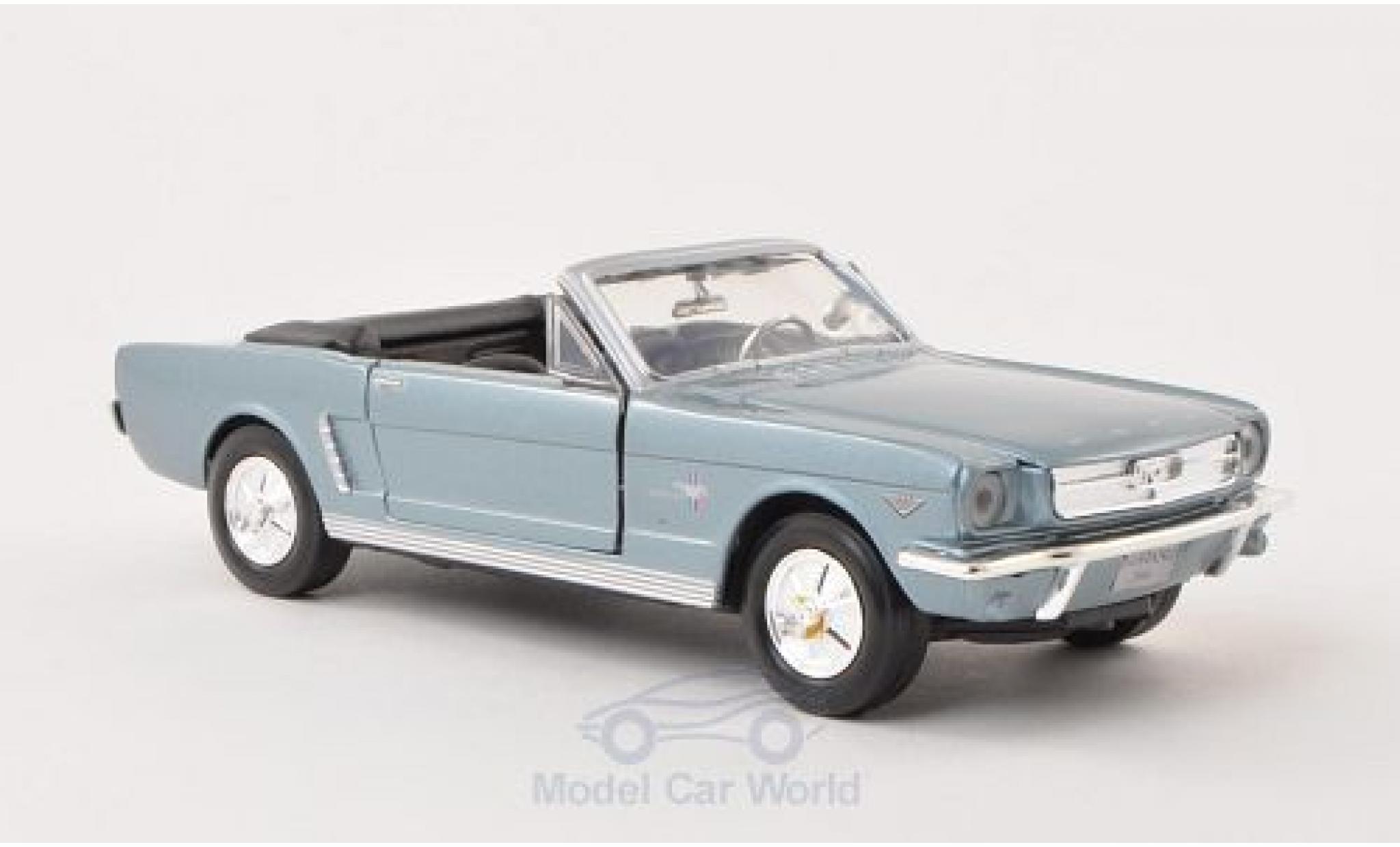 Ford Mustang 1/24 Motormax Convertible metallise bleue 1964 ohne Vitrine