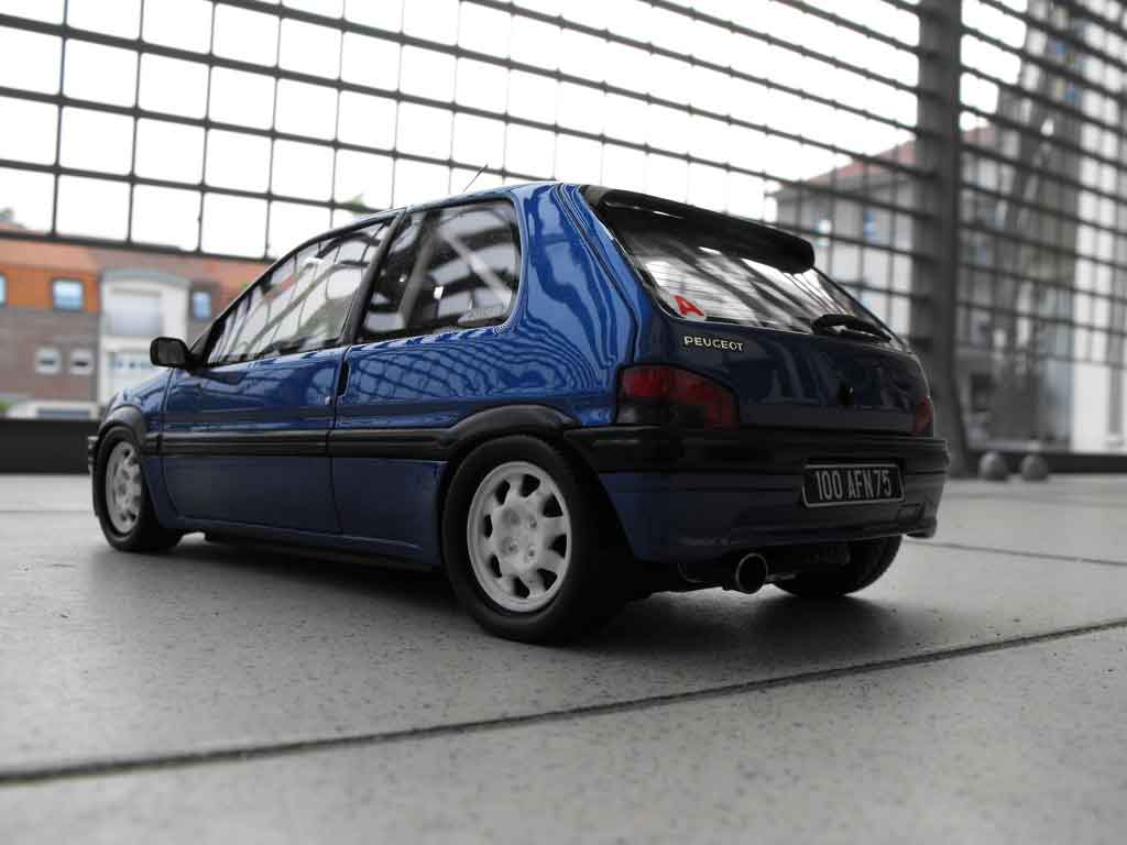 Peugeot 106 XSI 1/18 Ottomobile XSI phase 1 blu jantes 205 gti 1993 tuning modellino in miniatura