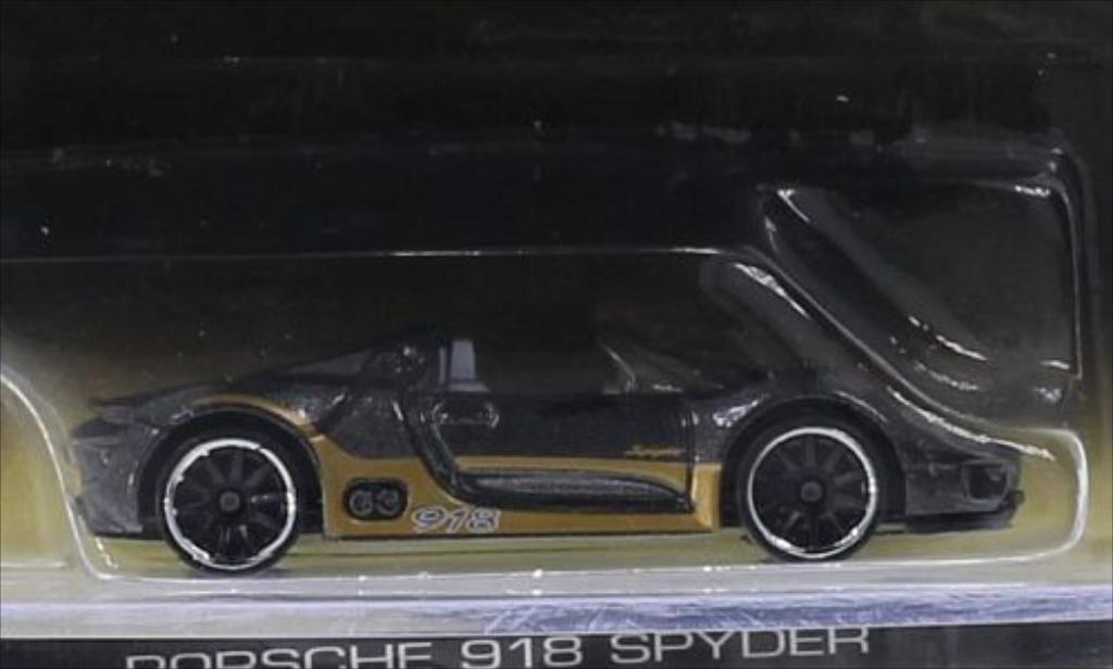 Porsche 918 1/64 Hot Wheels Spyder metallic-grise/gold miniature
