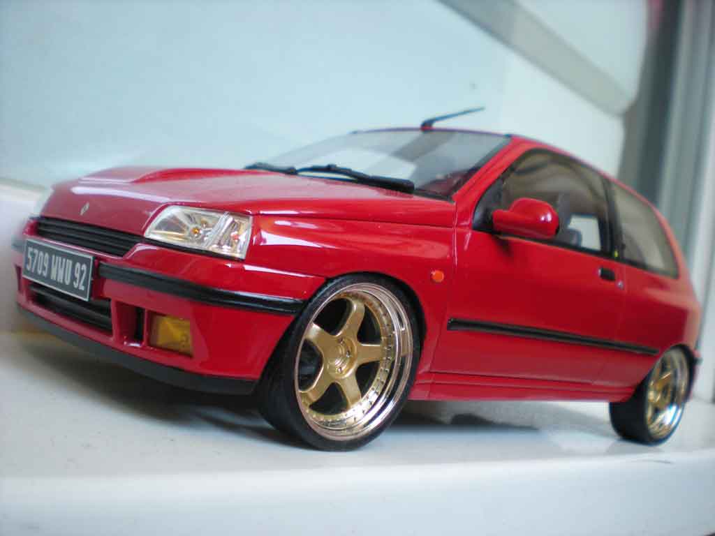 Renault Clio 16S 1/18 Ottomobile 1991 red jantes 17 pouces tuning diecast model cars
