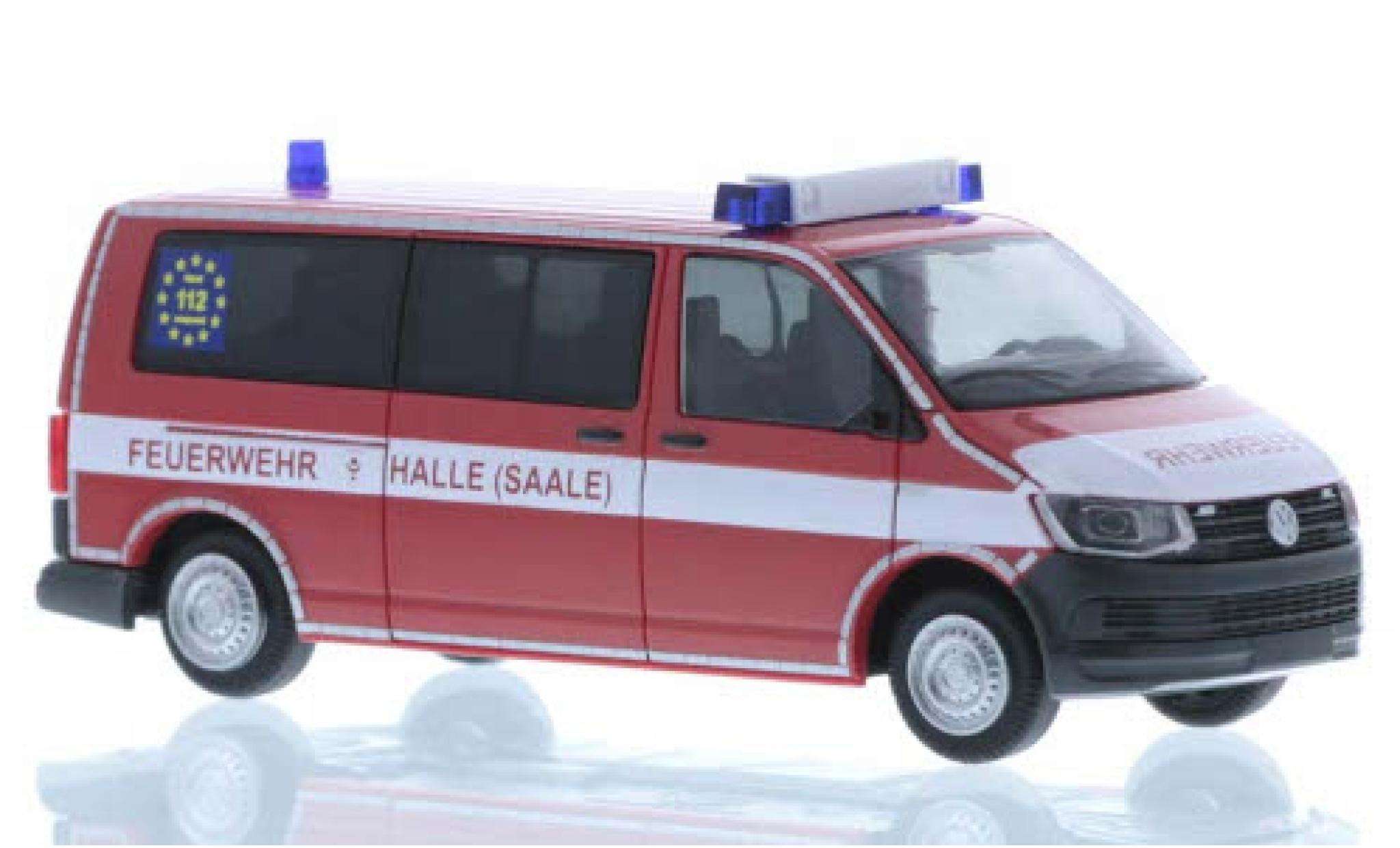 Volkswagen T6 1/87 Rietze Feuerwehr Halle-Saale plus long empattement