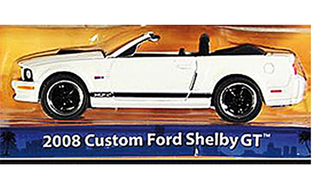 Shelby GT 1/64 Greenlight Convertible blanche/matt-noire 2008 miniature