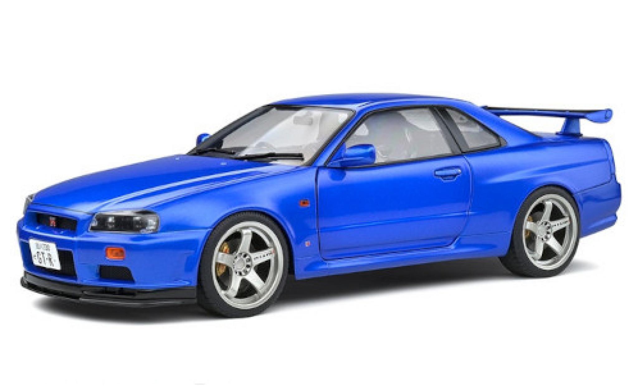 Nissan Skyline 1/18 Solido GT-R (R34) metallise bleue RHD 1999