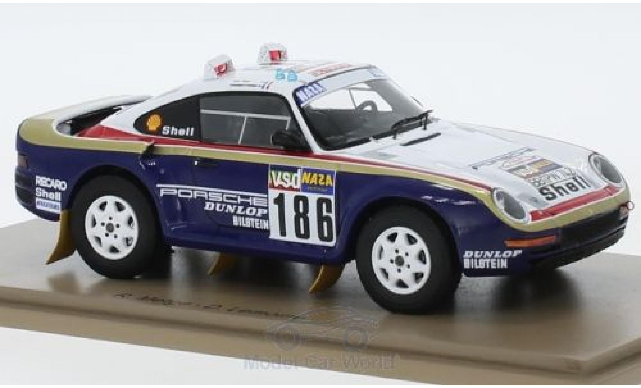 Miniature Porsche 959 1986 1/43 Spark No.186 Rothmans Rallye Paris