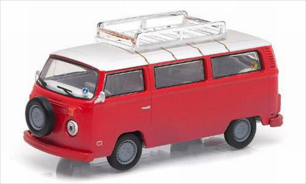 Volkswagen T2 1/64 Greenlight Bus rouge/blanche 1973 miniature
