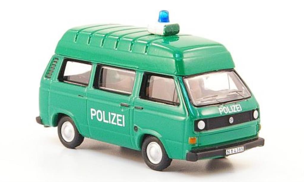 Volkswagen T3 1/87 Bub Hochraumbus Polizei grun miniature