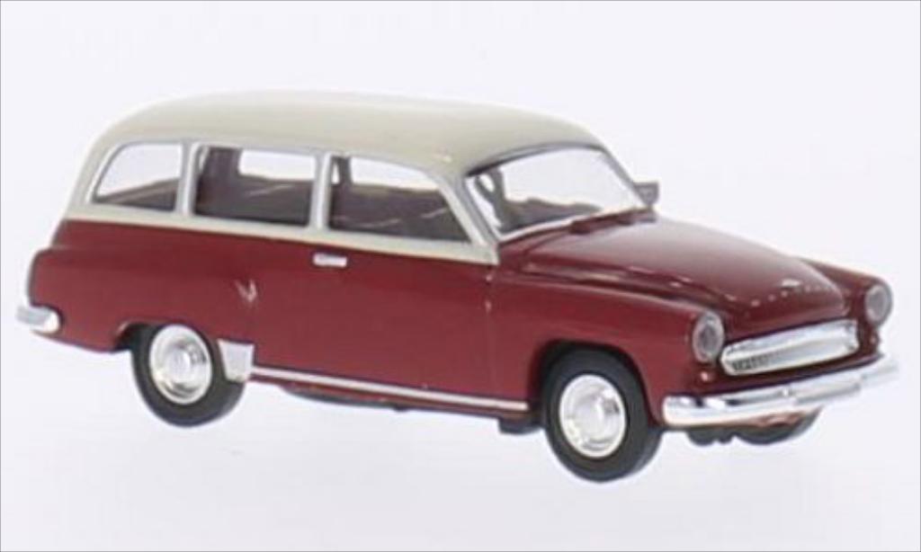 Wartburg 311 1/87 Brekina Kombi rouge/beige miniature