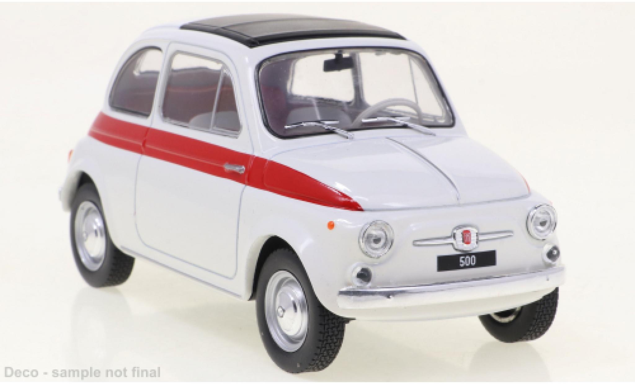 Diecast model cars Fiat 500 1/24 WhiteBox white/red 1960