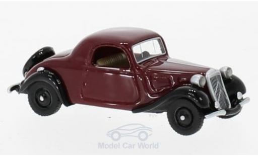 Citroen Traction 1/87 BoS Models Avant Faux Cabriolet rouge/noire 1936 miniature