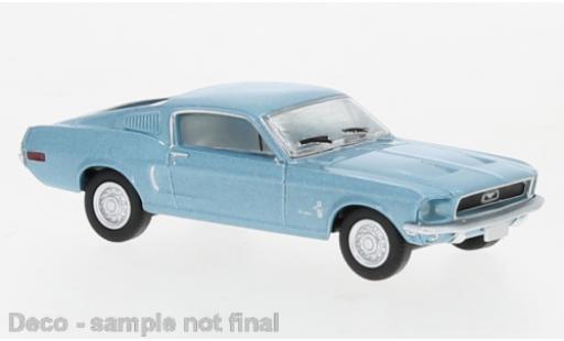Ford Mustang 1/87 Brekina Fastback metallise blu 1968 modellino in miniatura
