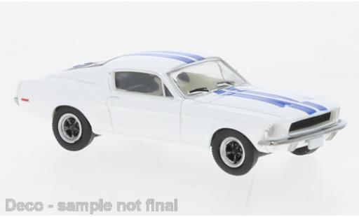 Ford Mustang 1/87 Brekina Fastback blanche/bleue 1968 miniature