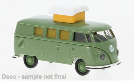 Volkswagen T1 1/87 Brekina b Camper verde 1960 modellino in miniatura