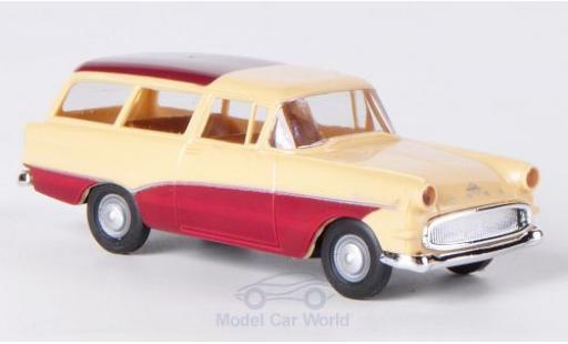 Opel Rekord 1/87 Brekina P1 Caravan beige/rouge miniature