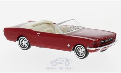 Ford Mustang 1/87 Busch Cabrio metallic-red 1964 diecast model cars