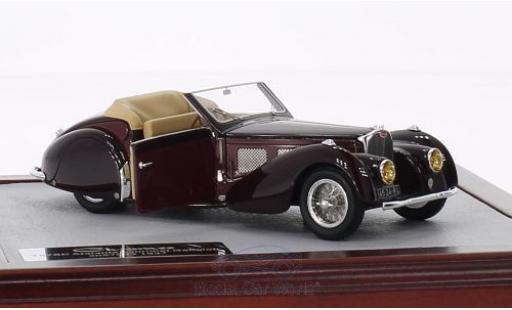 Bugatti 57 SC 1/43 Chromes Type SC Atalante Cabriolet Gangloff dunkelmarron/dunkelrouge RHD 1937 miniature