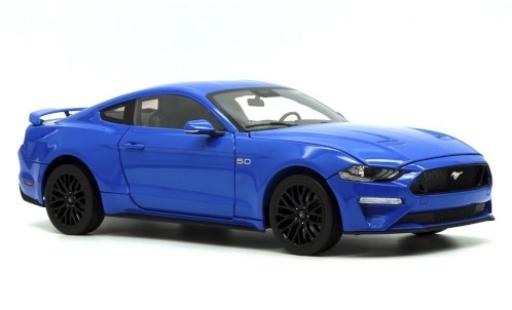Ford Mustang 1/18 Diecast Masters GT 5.0 metallic-blue 2019 diecast model cars