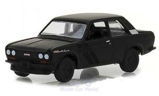 Datsun 510 1/64 Greenlight matt-noire 1968 miniature
