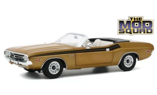 Dodge Challenger 1/18 Greenlight 340 Convertible gold/noire The Mod Squad 1971 miniature