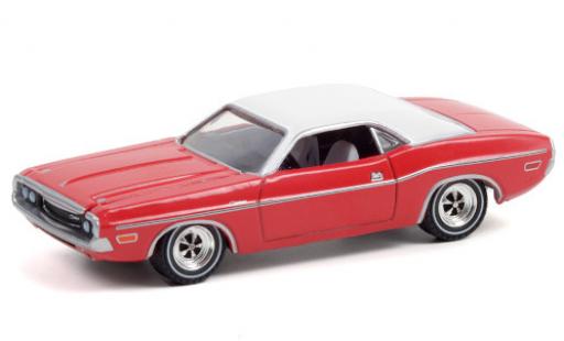 Dodge Challenger 1/64 Greenlight rouge/blanche 1970 miniature