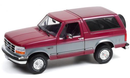 Ford Bronco 1/18 Greenlight XLT rouge/grise 1996 miniature