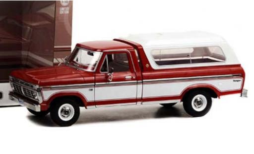 Ford F-1 1/18 Greenlight 00 Pick Up rouge/blanche 1975 mit abnehmbarem HardTop miniature