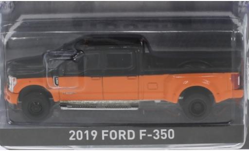 Ford F-350 1/64 Greenlight orange/noire 2019 miniature