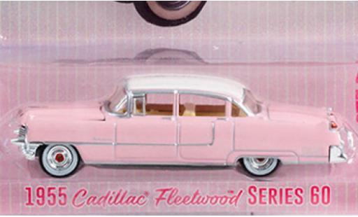 Cadillac Fleetwood 1/64 Greenlight Series 60 rosa 1955 modellino in miniatura