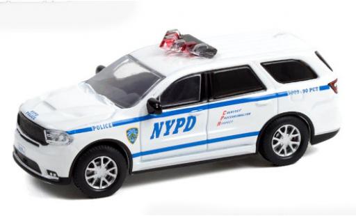 Dodge Durango 1/64 Greenlight blanche/Décorer Nouveau York Police Departement 2019 modellino in miniatura