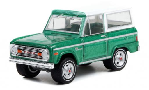 Ford Bronco 1/64 Greenlight metallise verte/blanche 1977 miniature