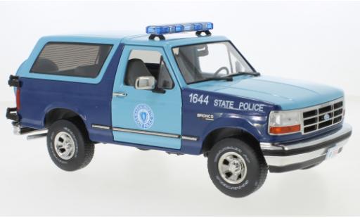 Ford Bronco 1/18 Greenlight XLT Massachusetts State Police 1996 miniature