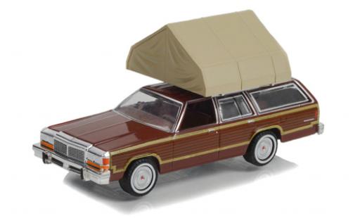 Ford LTD 1/64 Greenlight Country Squire rouge foncé 1979 diecast model cars