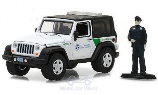 Jeep Wrangler 1/64 Greenlight US Customs & Border Prougeection mit Figur miniature