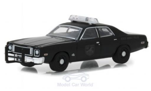 Plymouth Fury 1/64 Greenlight black 1975 Black Bandit Police diecast model cars