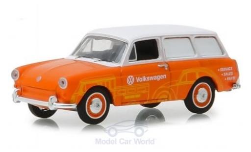 Volkswagen 1600 1/64 Greenlight Variant orange/blanche 1966 miniature