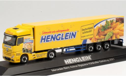 Mercedes Actros 1/87 Herpa Bigspace Henglein 2018 Kühlkoffer-Sattelzug miniature
